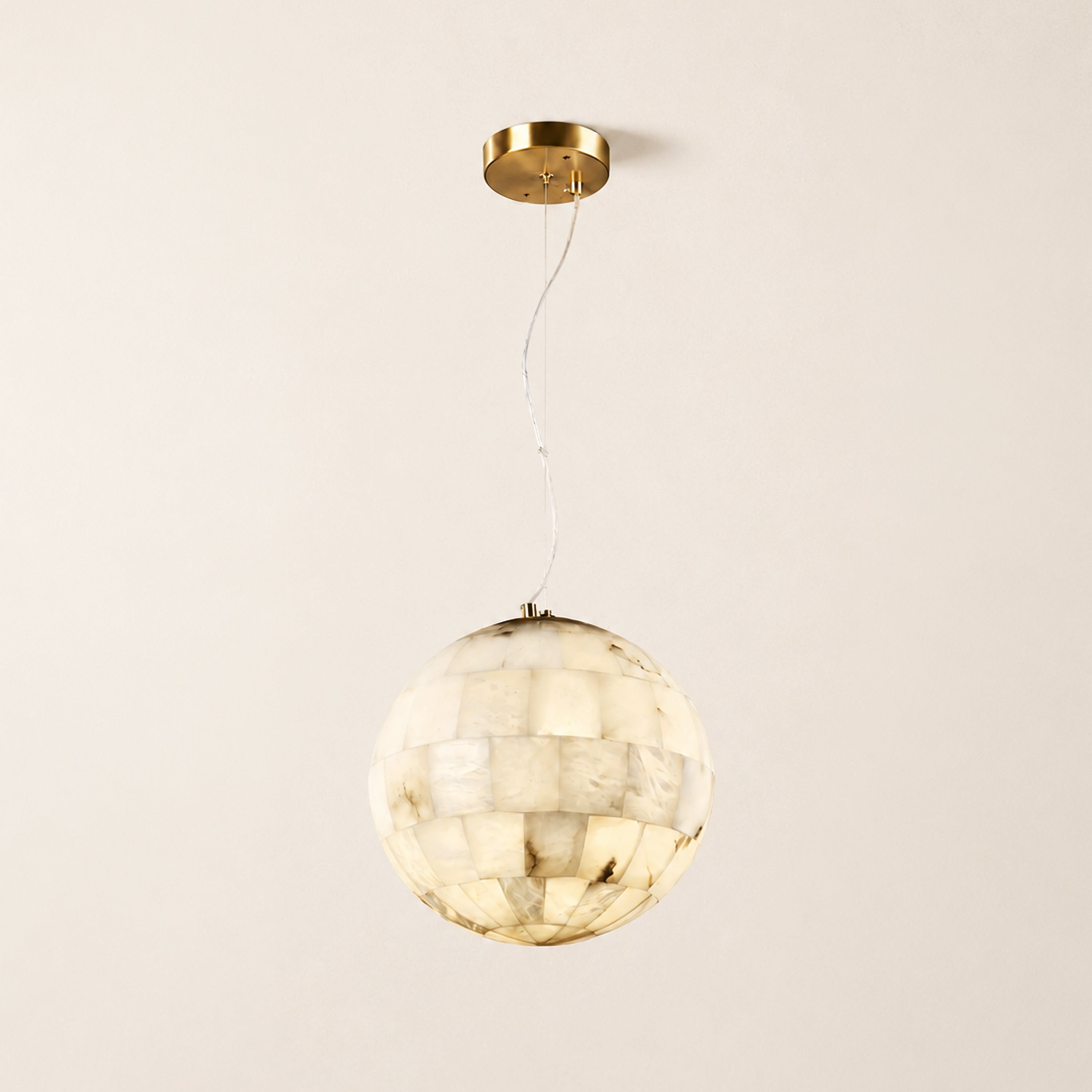 Disco Ball Alabaster Pendant Light