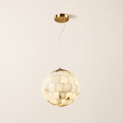 Disco Ball Alabaster Pendant Light
