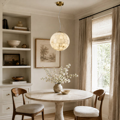 Disco Ball Alabaster Pendant Light