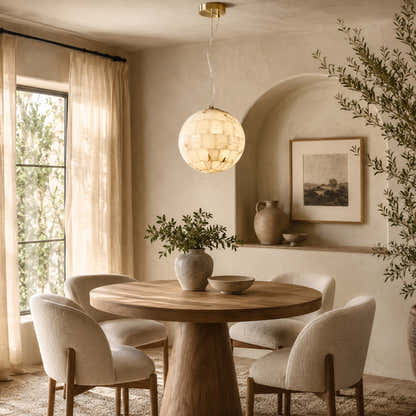 Disco Ball Alabaster Pendant Light
