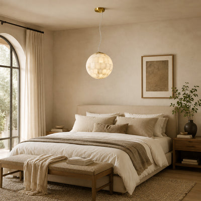 Disco Ball Alabaster Pendant Light