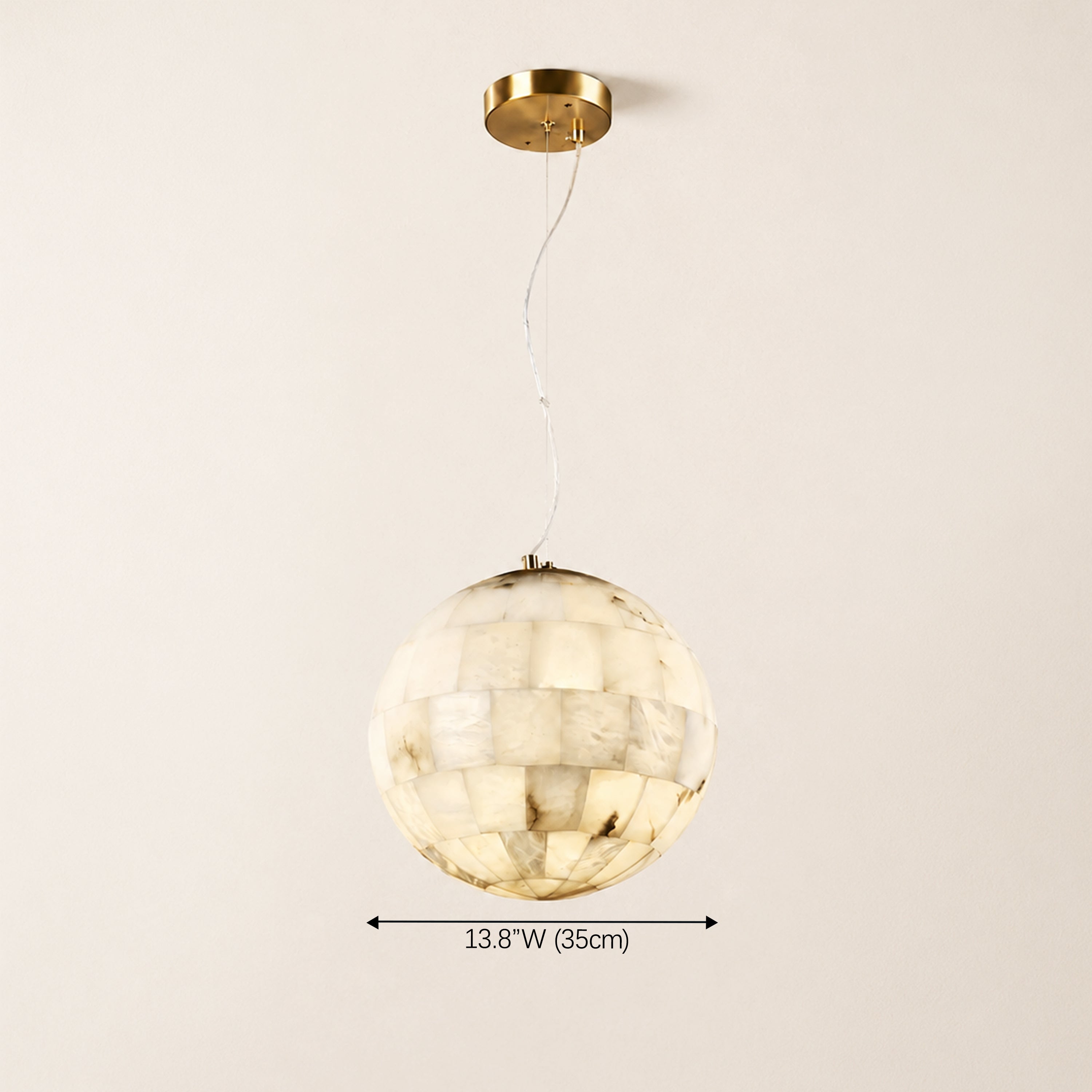 Disco Ball Alabaster Pendant Light