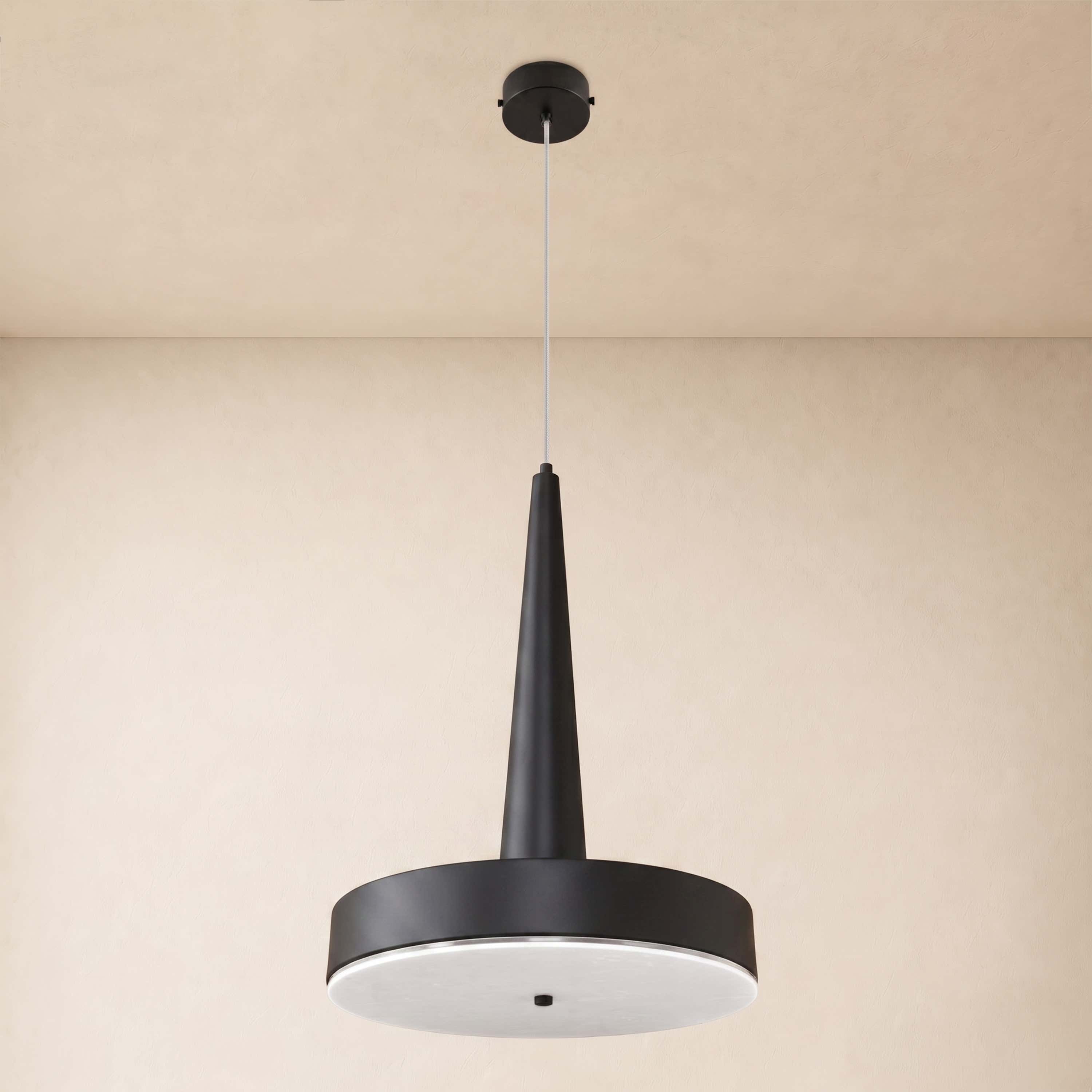 Pietra Lume Milk White Marble Cone Pendant 14"D