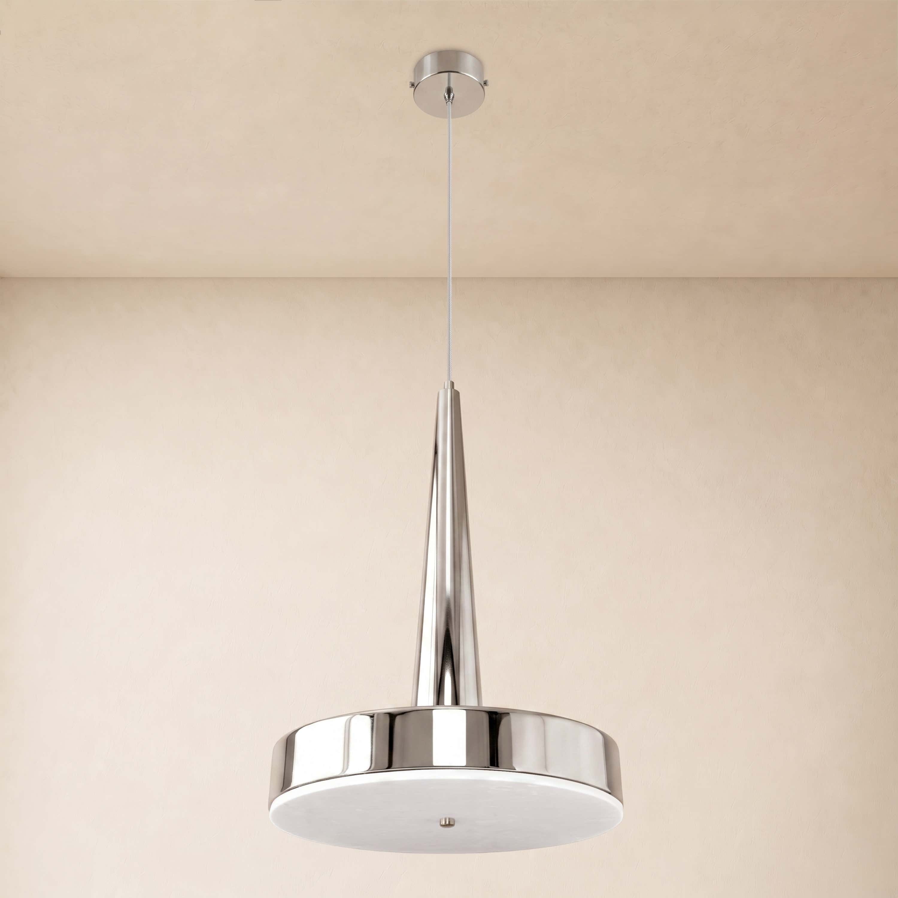 Pietra Lume Milk White Marble Cone Pendant 14"D
