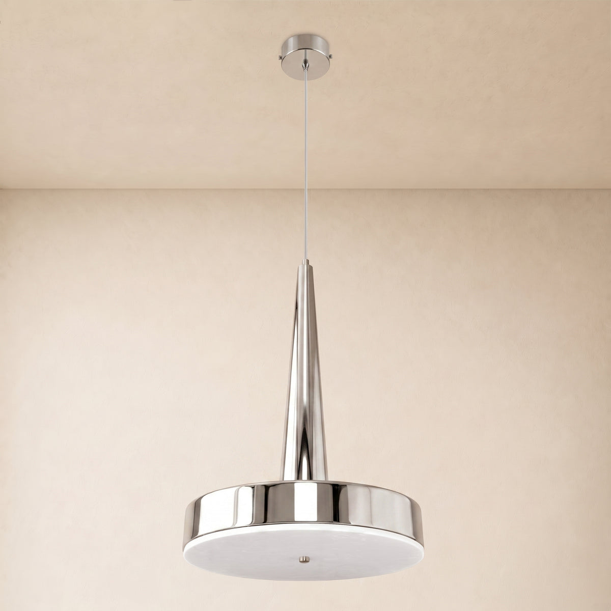 Pietra Lume Milk White Marble Cone Pendant 14"D