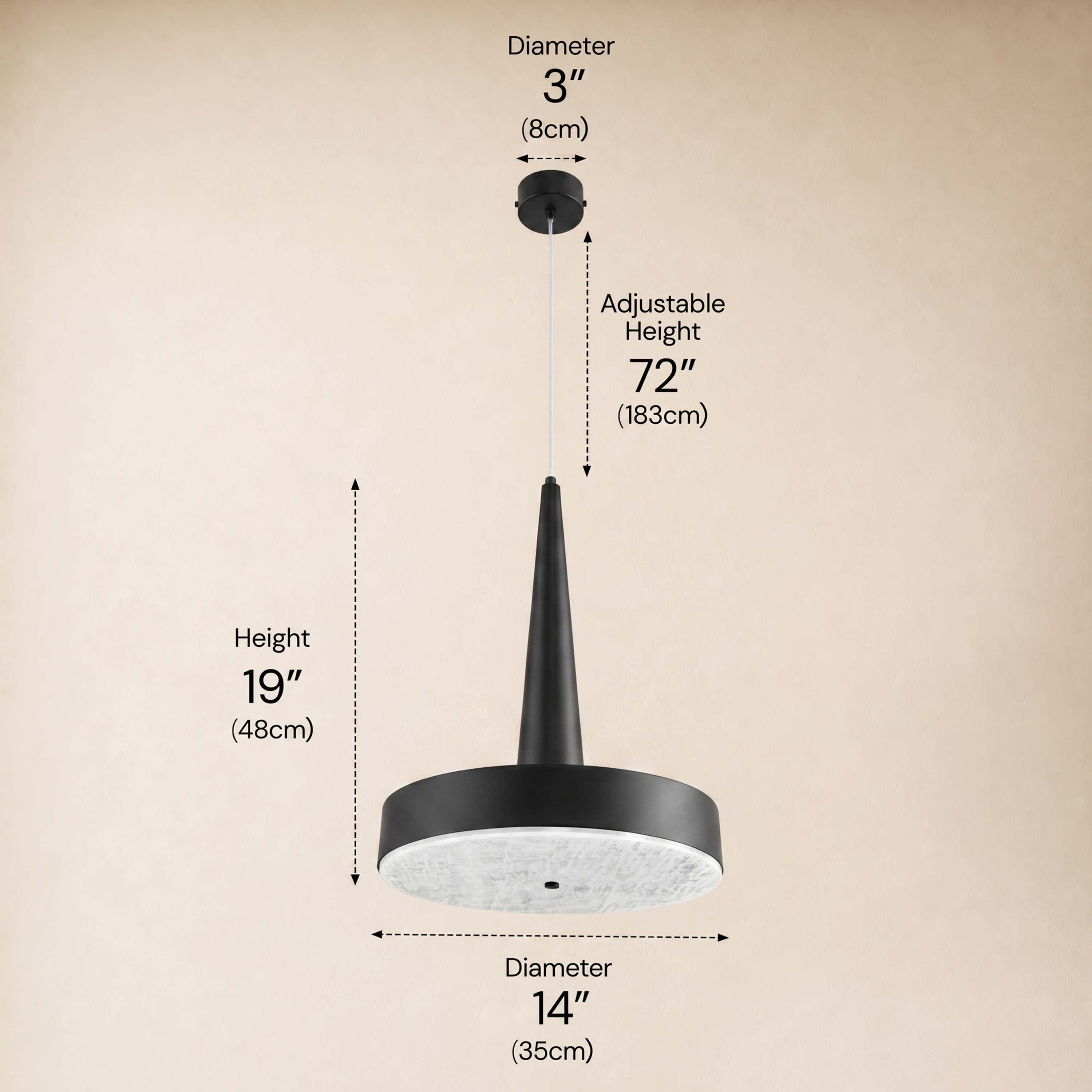 Pietra Lume White Marble Cone Pendant 14"D