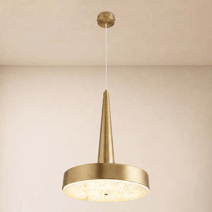 Pietra Lume White Marble Cone Pendant 14"D