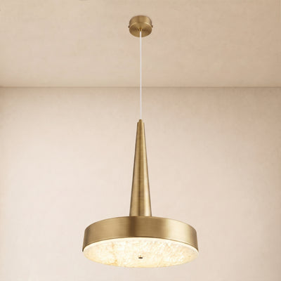 Pietra Lume White Marble Cone Pendant 14"D