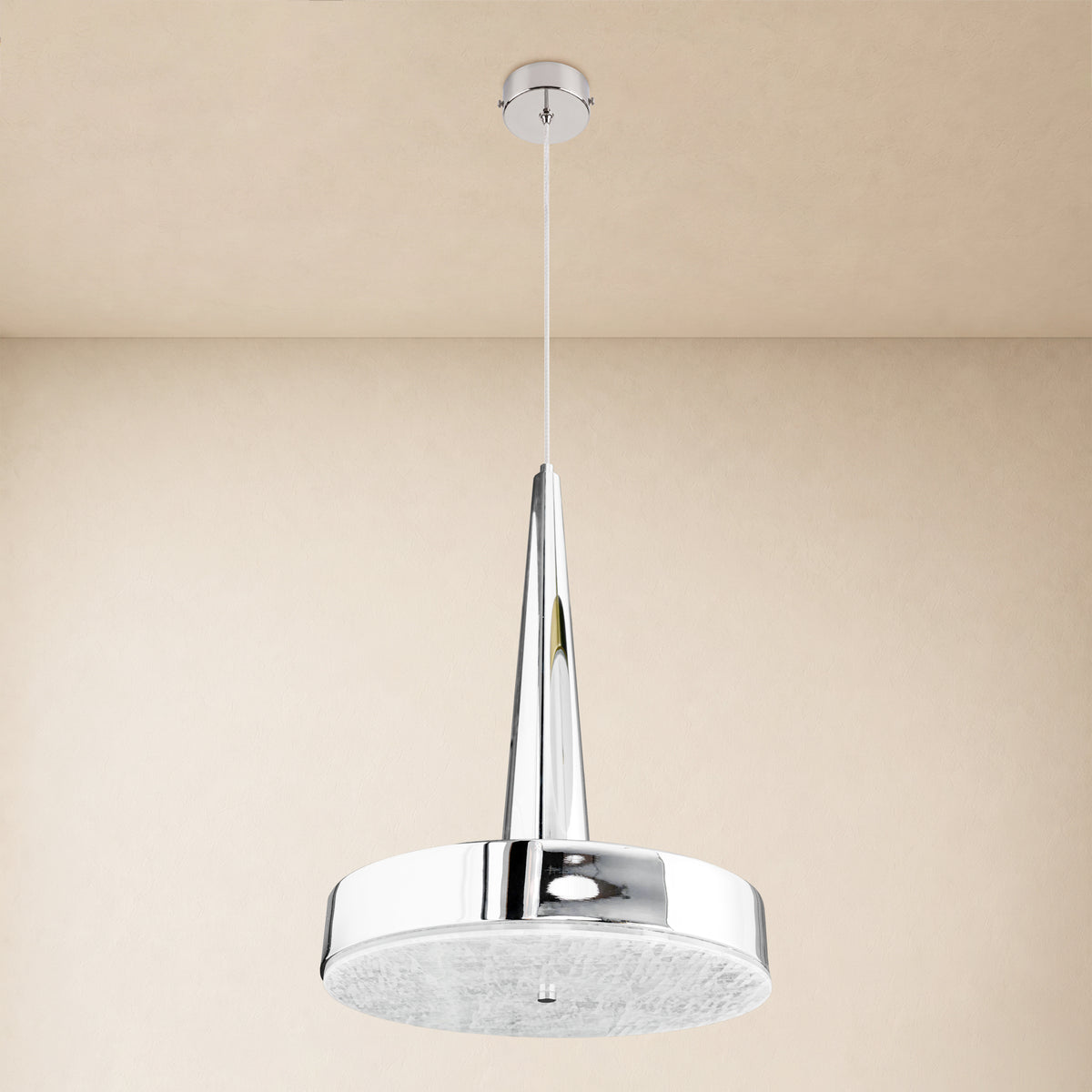Pietra Lume White Marble Cone Pendant 14"D