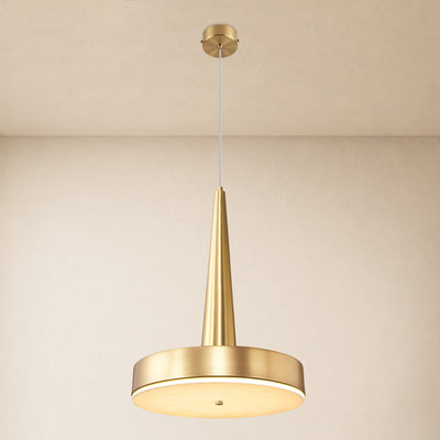Pietra Lume Milk White Marble Cone Pendant 14"D
