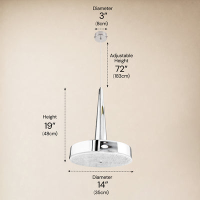 Pietra Lume White Marble Cone Pendant 14"D