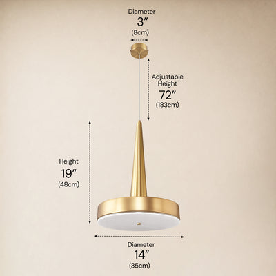 Pietra Lume Milk White Marble Cone Pendant 14"D