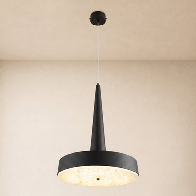 Pietra Lume White Marble Cone Pendant 14"D