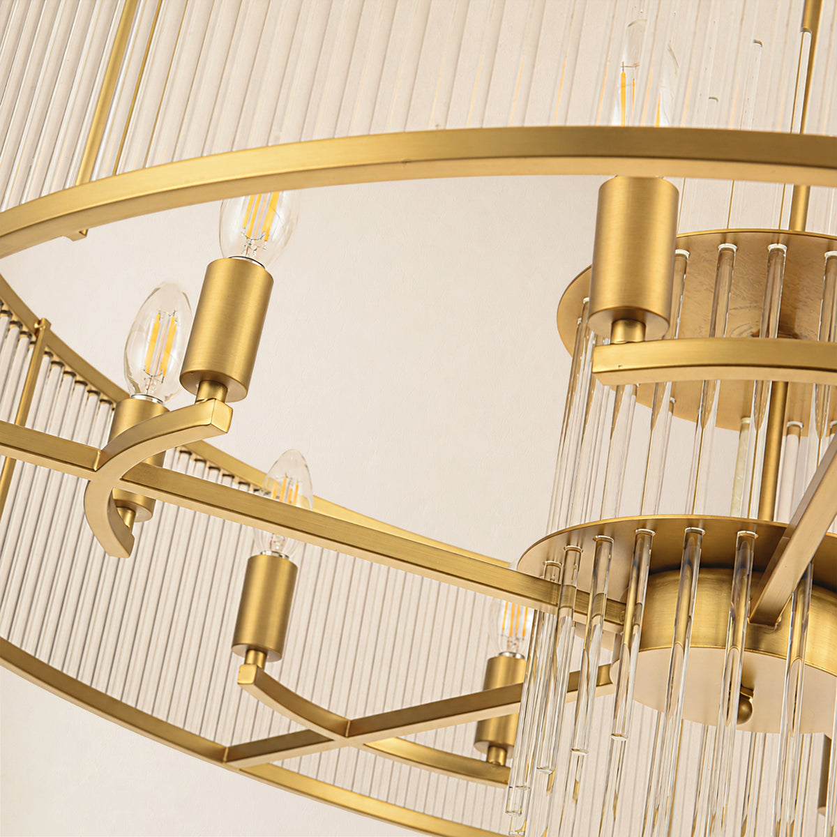 Virellune Glass Rod Round Chandelier 24" 36"D