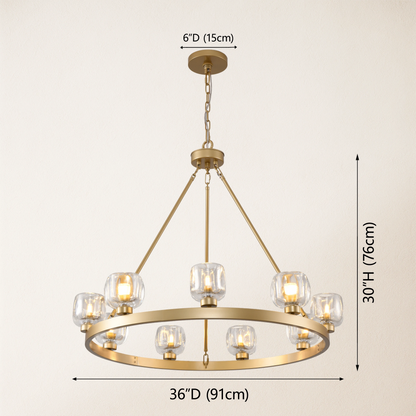 Vellum Round Chandelier 91cm D