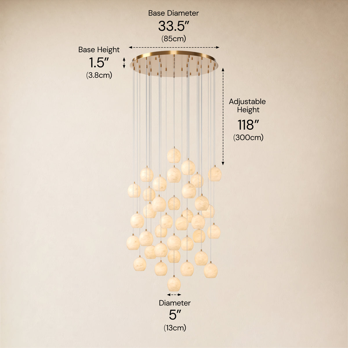 Quorvyn Resin Globe Round Chandelier