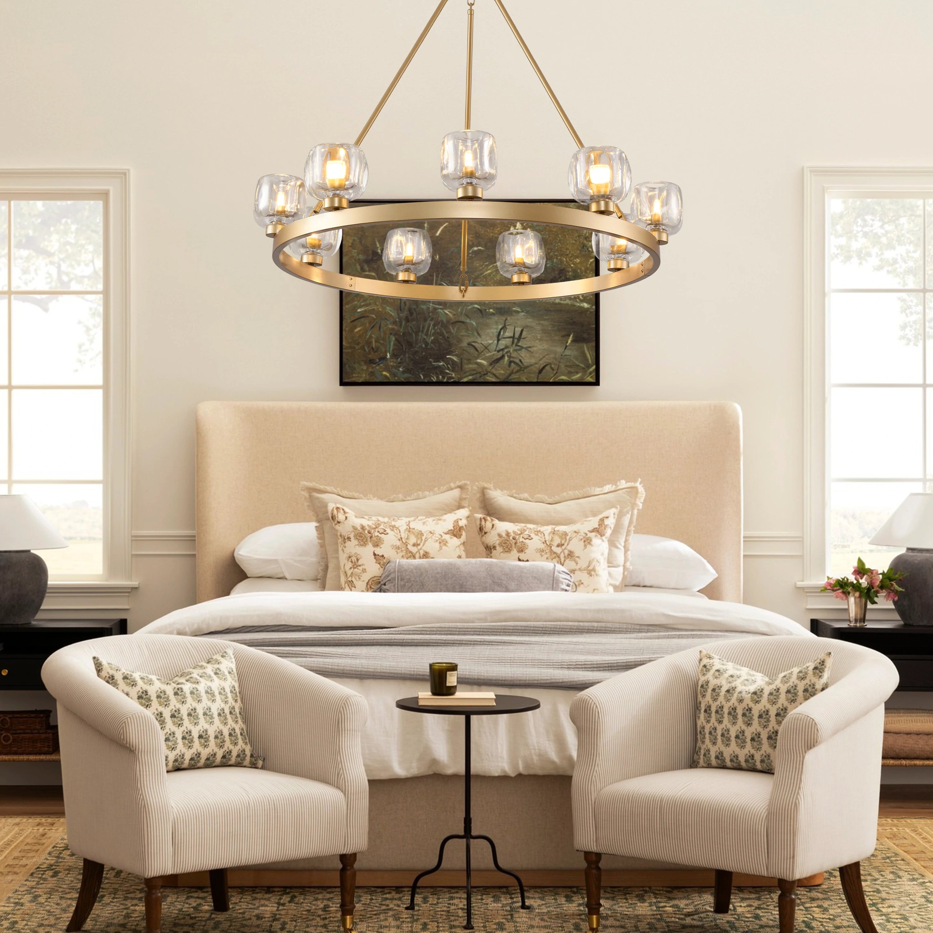 Vellum Round Chandelier 91cm D