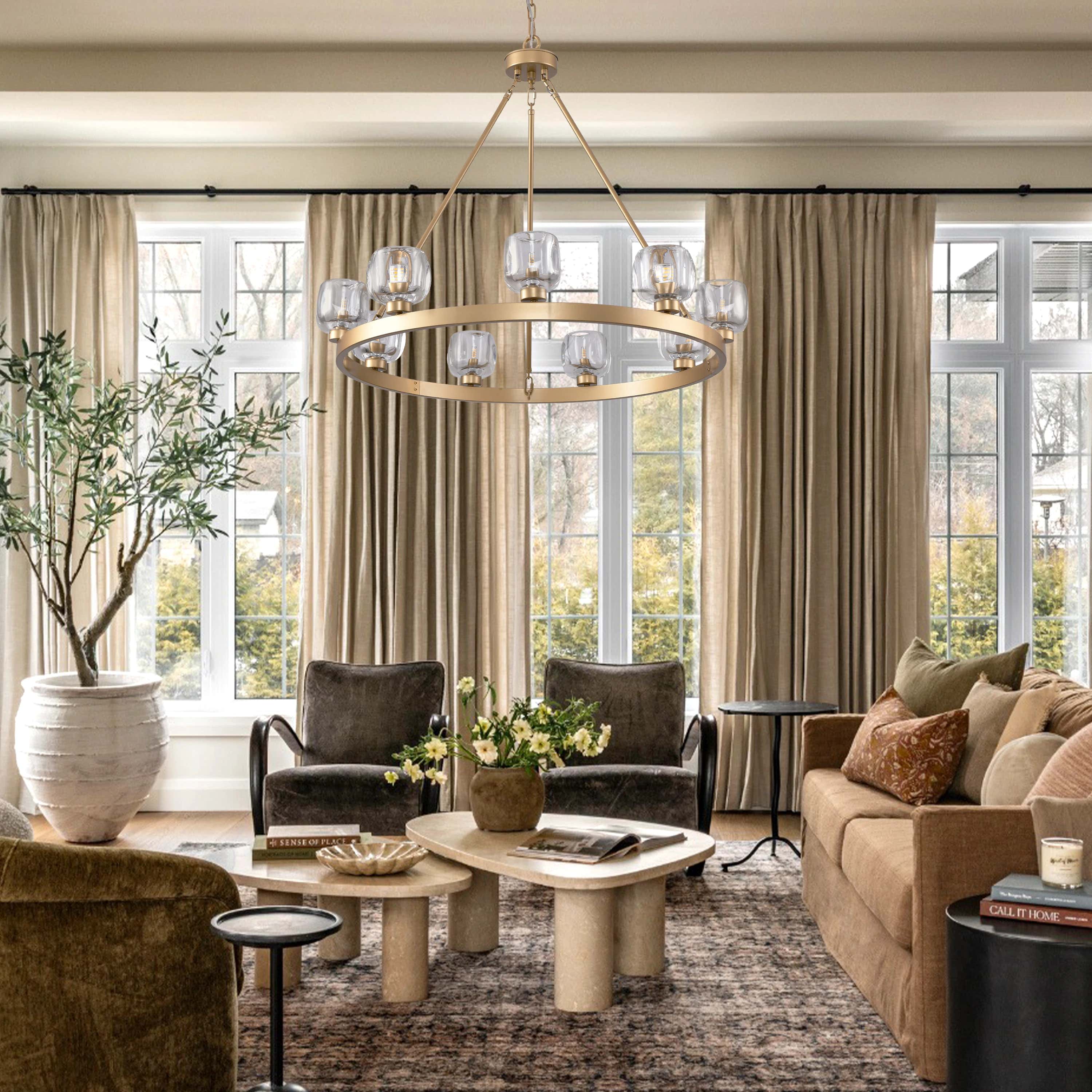 Vellum Round Chandelier 36"D