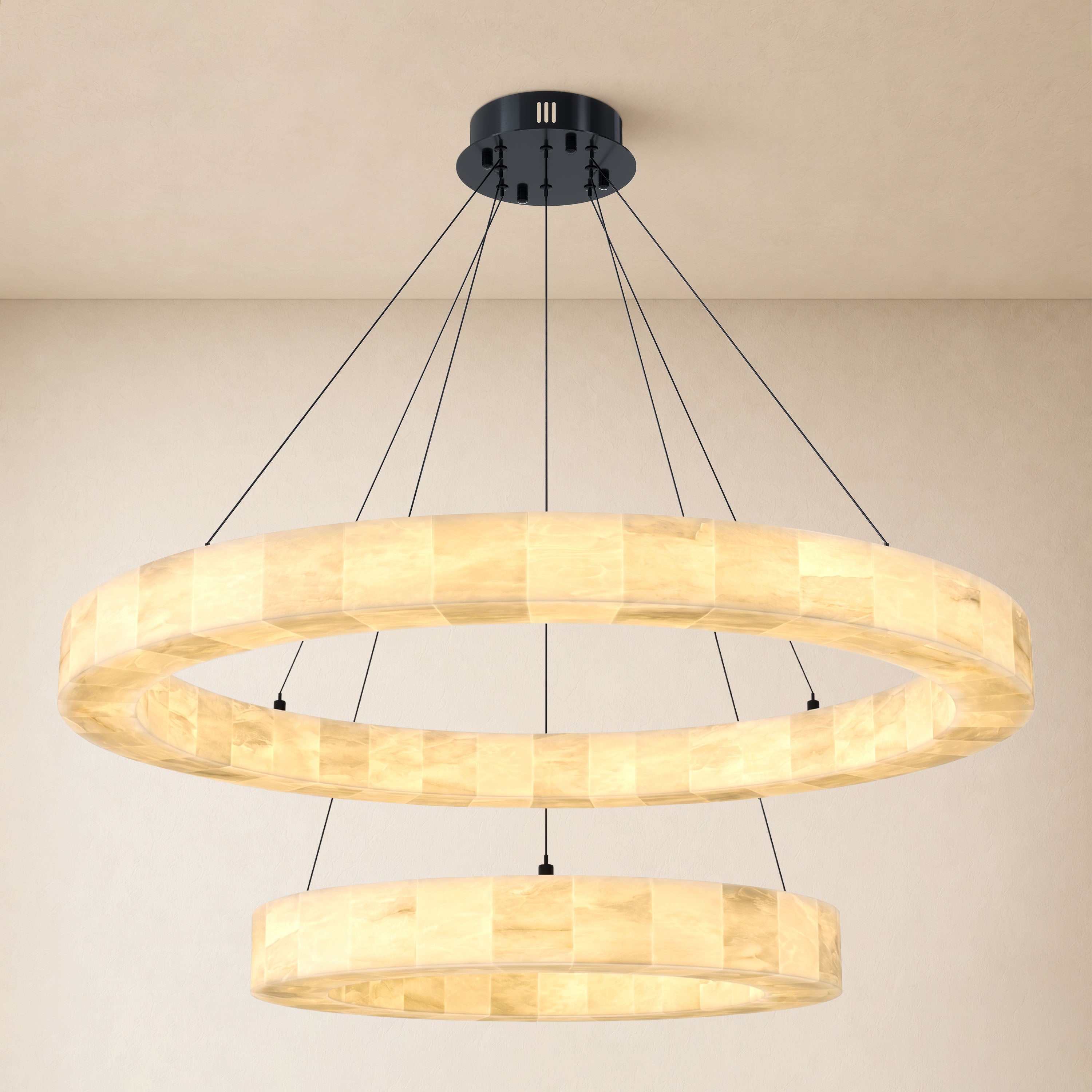 Soluna Alabaster 2 Tiered Custom Round Chandelier