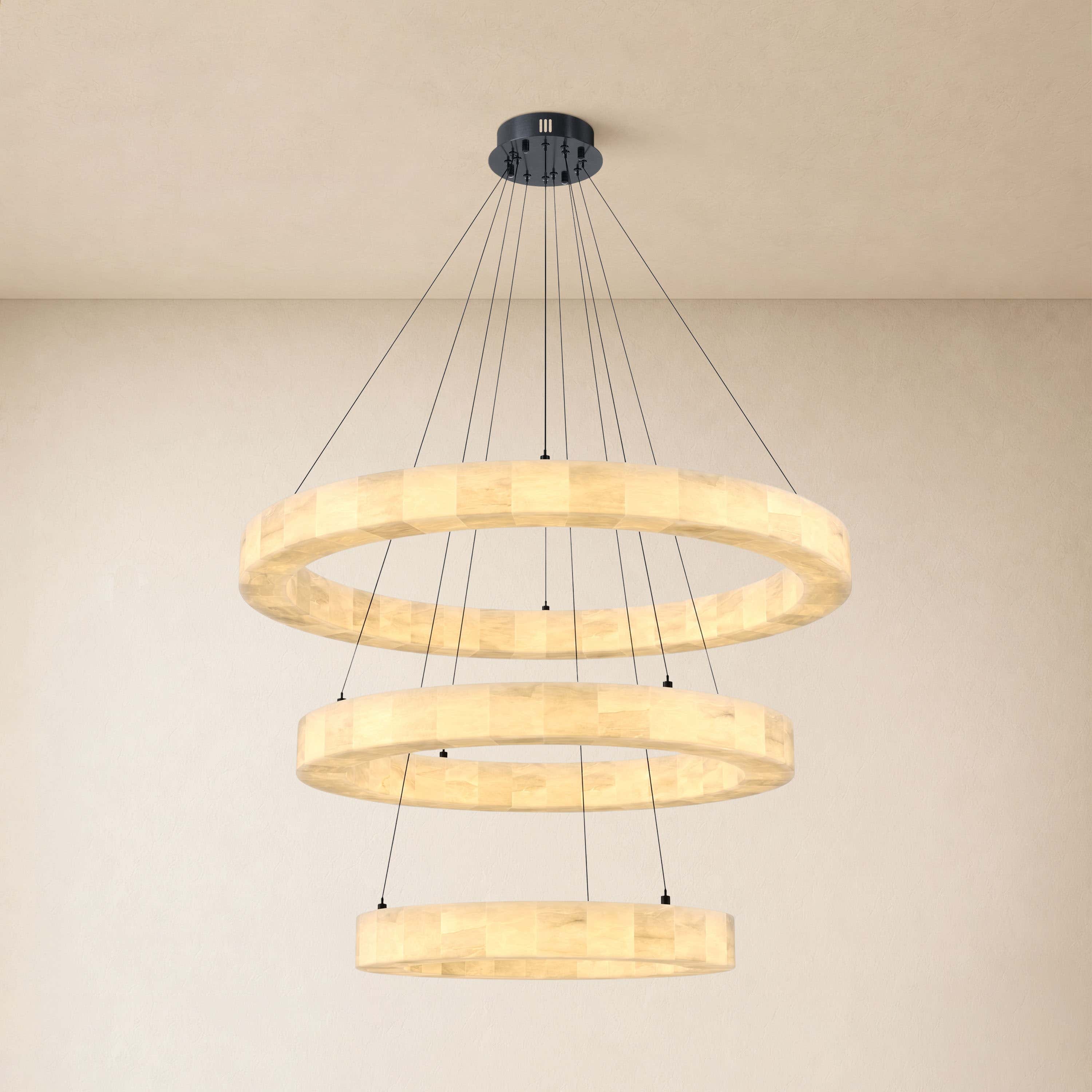Soluna Alabaster 3 Tiered Custom Round Chandelier