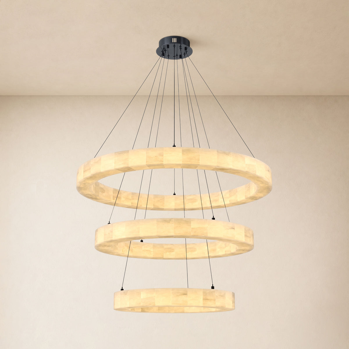 Soluna Alabaster 3 Tiered Custom Round Chandelier