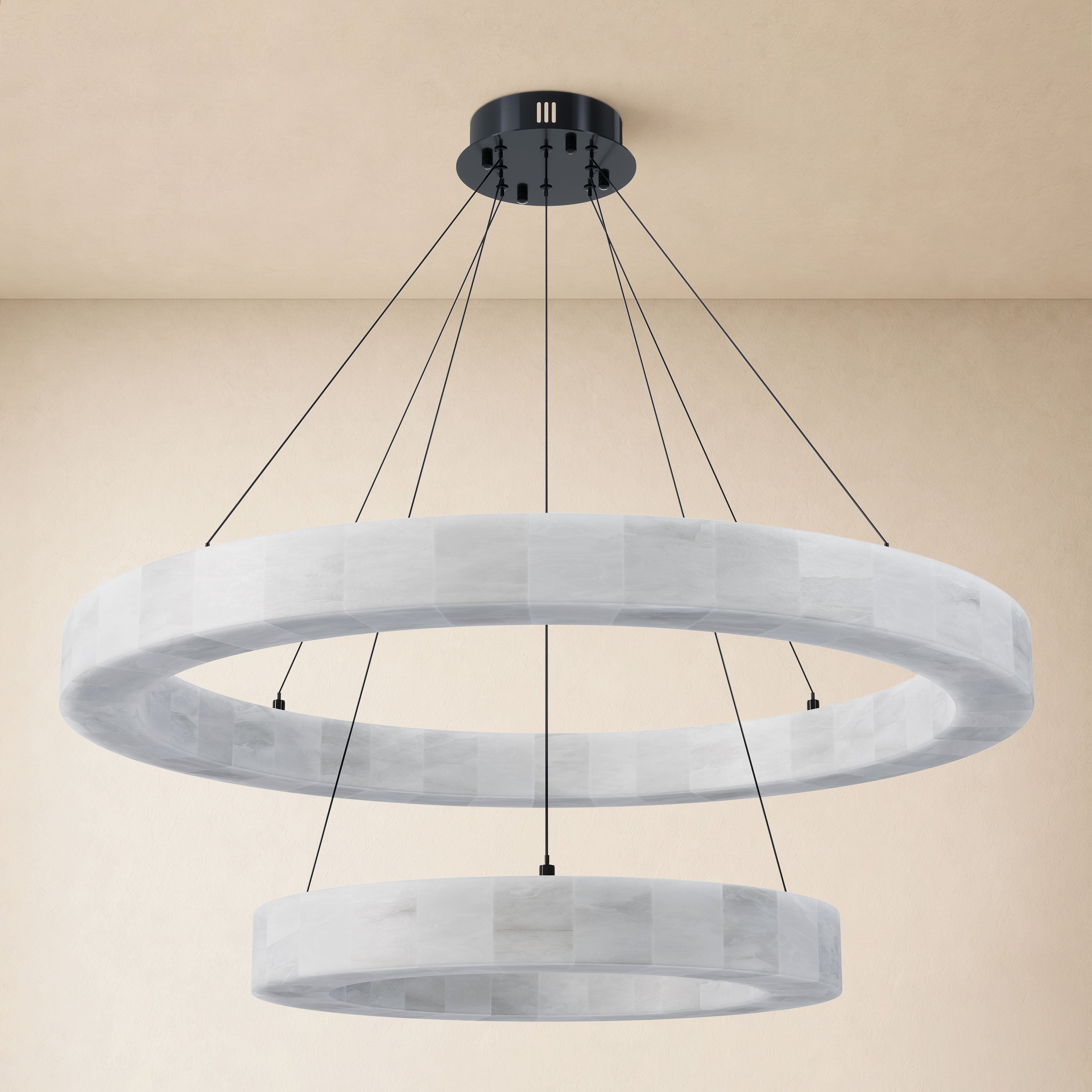 Soluna Alabaster 2 Tiered Custom Round Chandelier