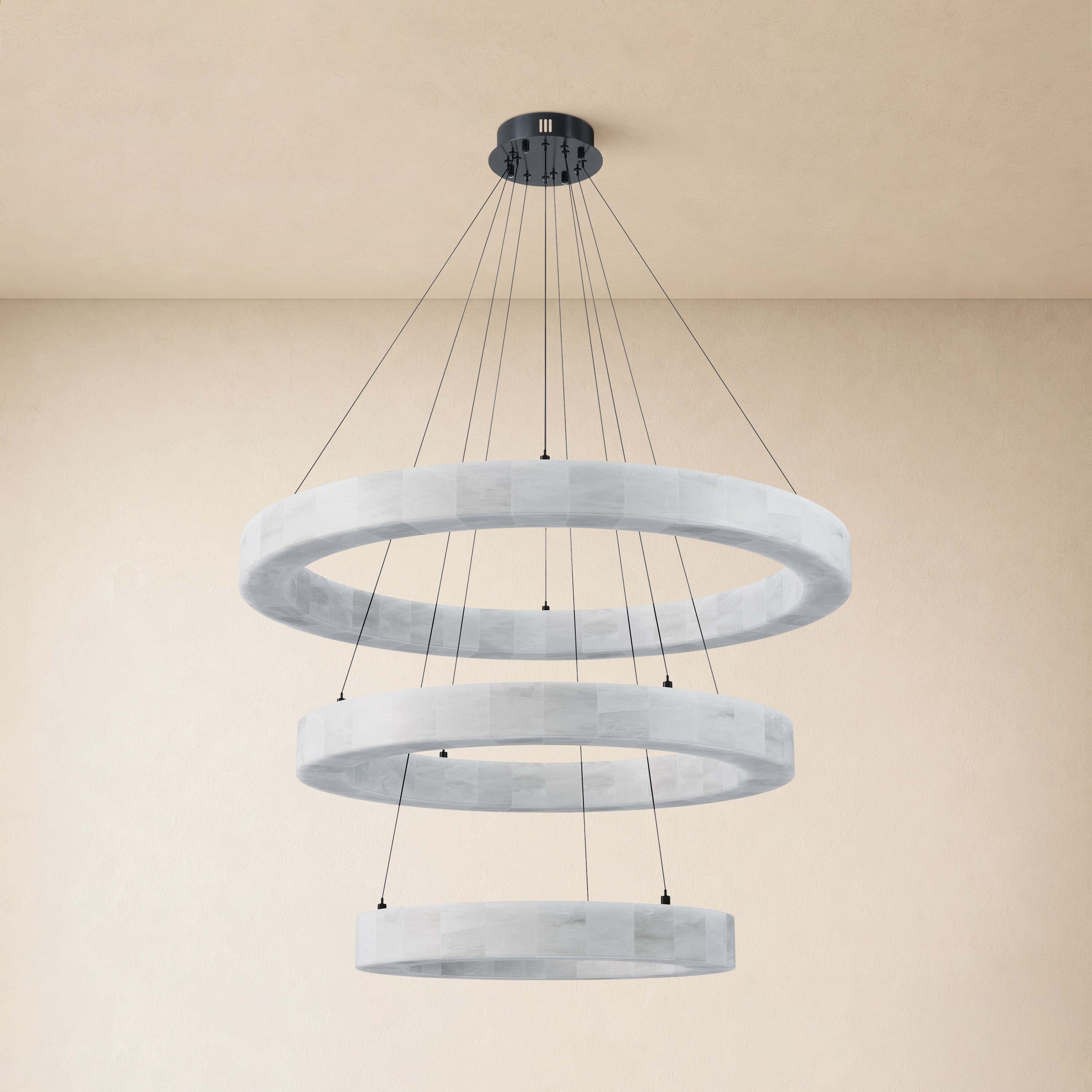 Soluna Alabaster 3 Tiered Custom Round Chandelier