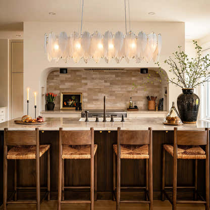 Avelis Glass Feather Linear Chandelier 80cm W