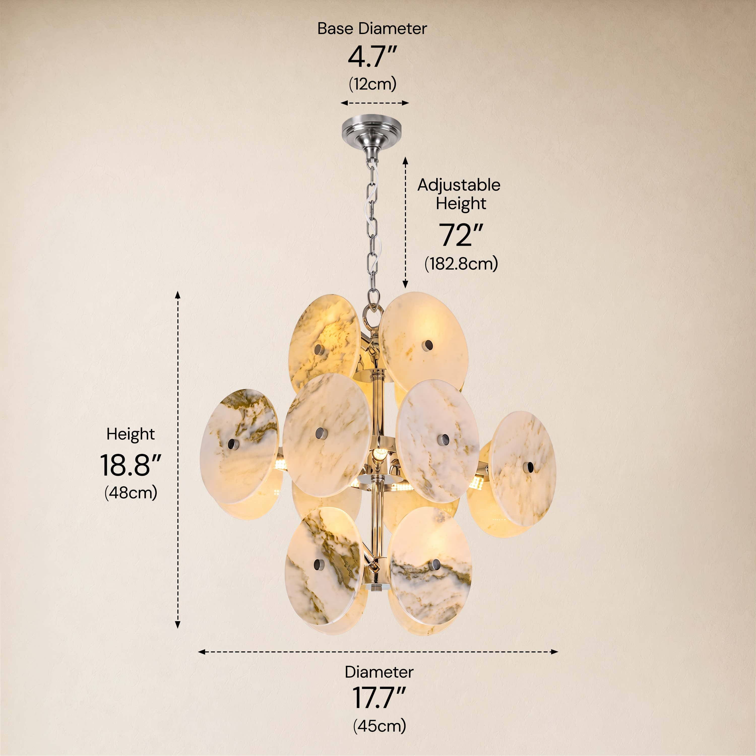 Pietra Ivory Marble Disc Pendant 17.7"D