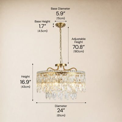 Lucentra Crystal Round Chandelier 24"W