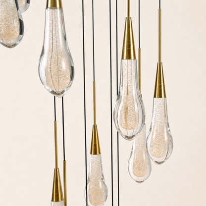Teardrop Crystal Drop Round Chandelier