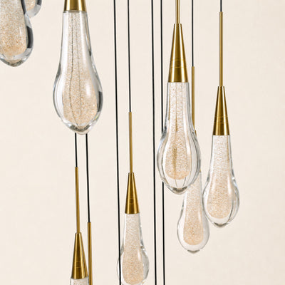 Teardrop Crystal Drop Round Chandelier