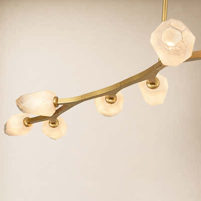 Solenne Cloud Glass Linear Chandelier 70"W