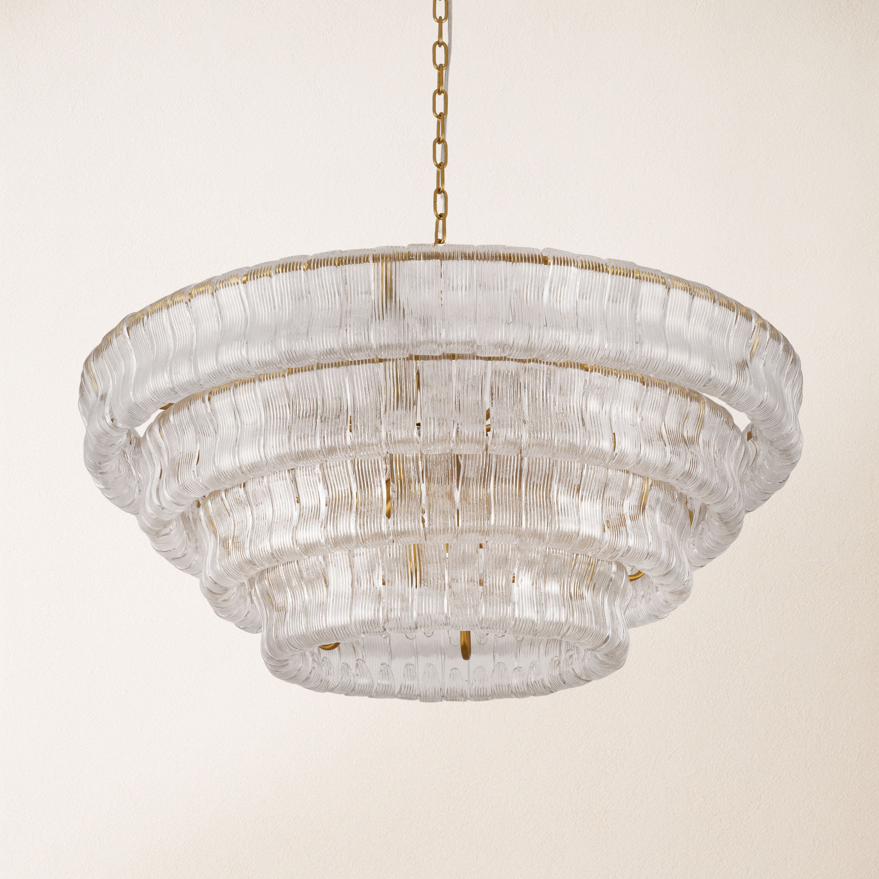Ondalia Tiered Glass Round Chandelier 36"D