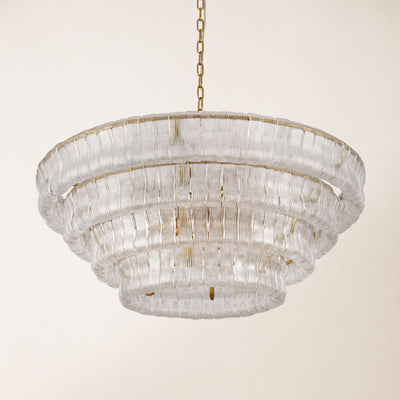 Ondalia Tiered Glass Round Chandelier 36"D