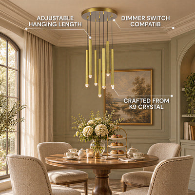 Lyrion Crystal Cylinder Round Chandelier 48"D