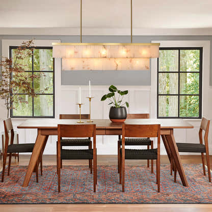 Solmare Alabaster Rectangular Chandelier 55"W