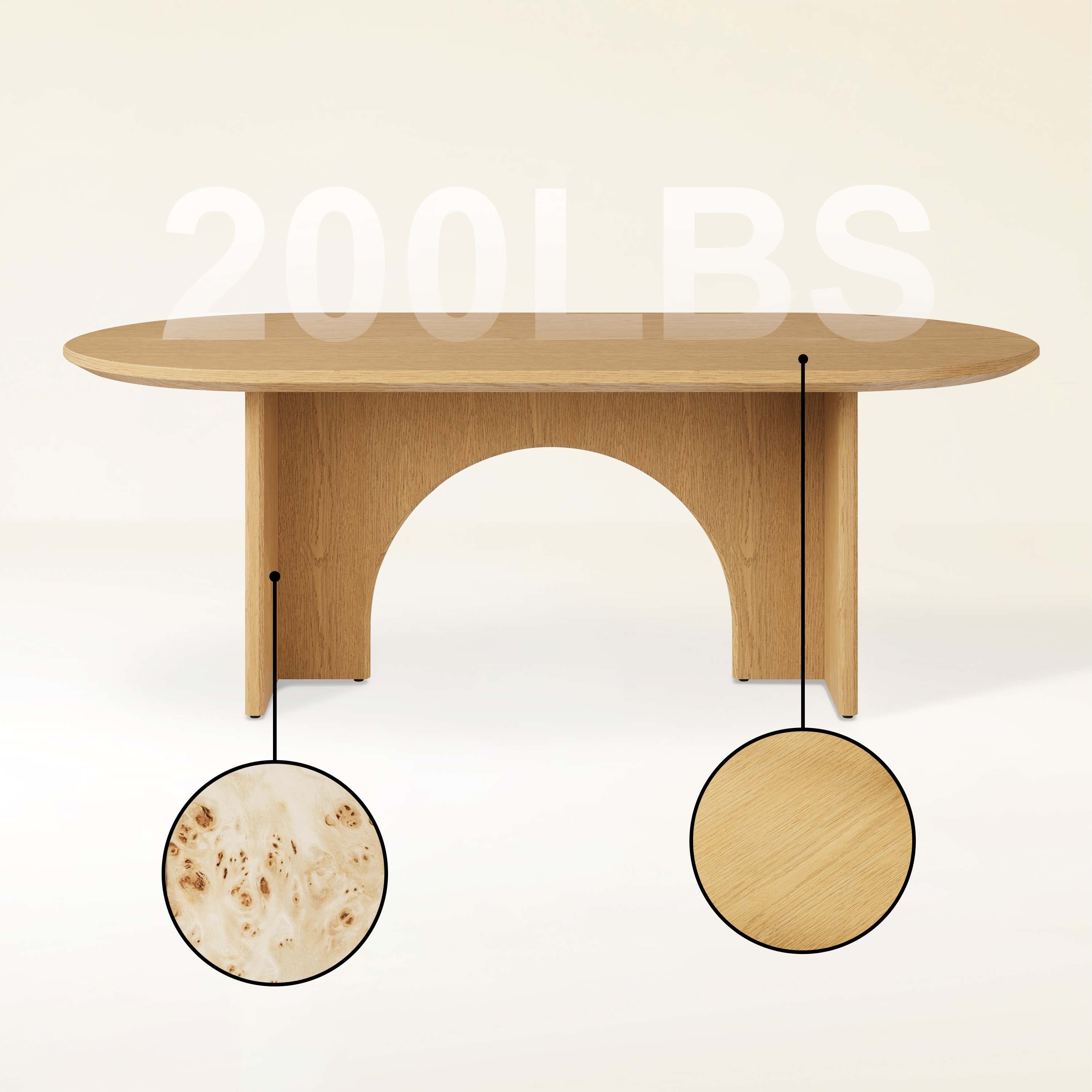 Aurora Oak Dining Table 84"