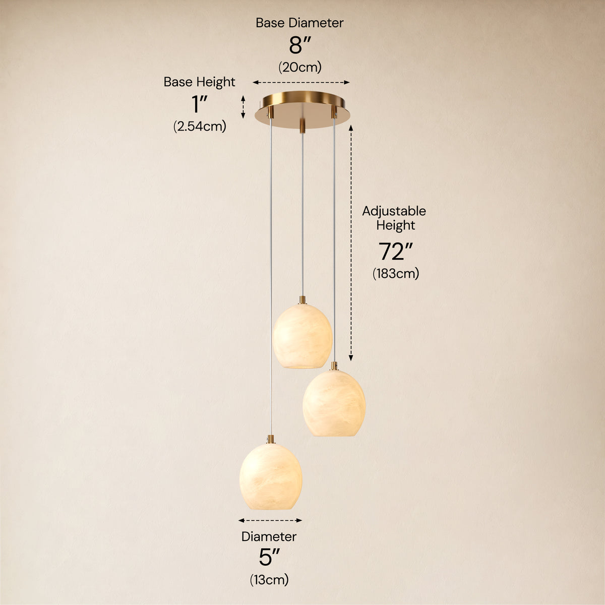 Quorvyn Resin Globe Round Chandelier