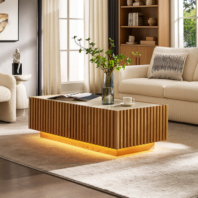 Isla Oak Sintered Stone Rectangle Coffee Table 120cm