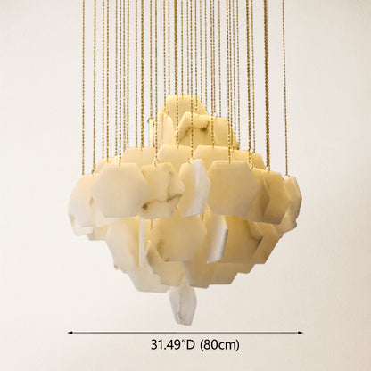 Talan Multi-layer Irregular Alabaster Chandelier 80cm D