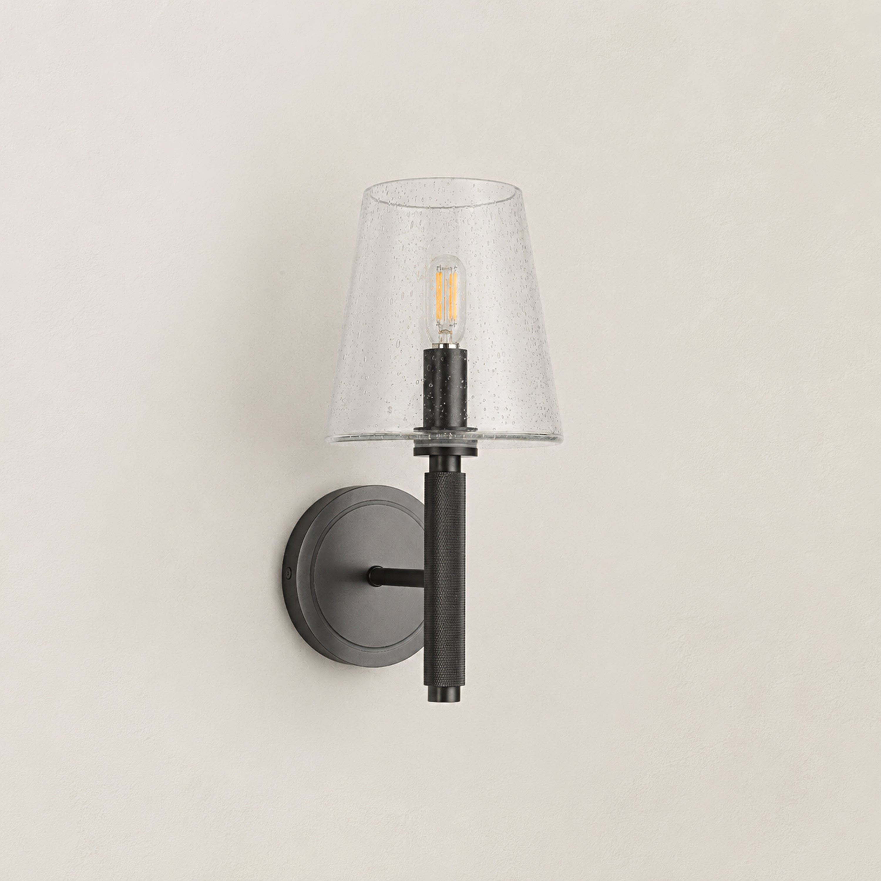 Evora Bubble Glass Wall Sconce#Finish_Black