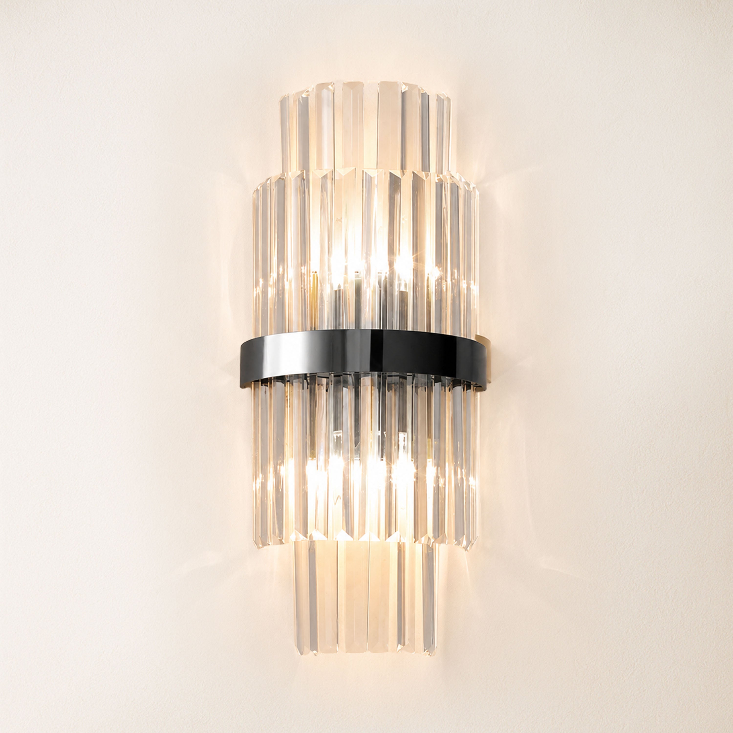 Oryana Crystal Icicle 2-Tier Wall Sconce 7.9"