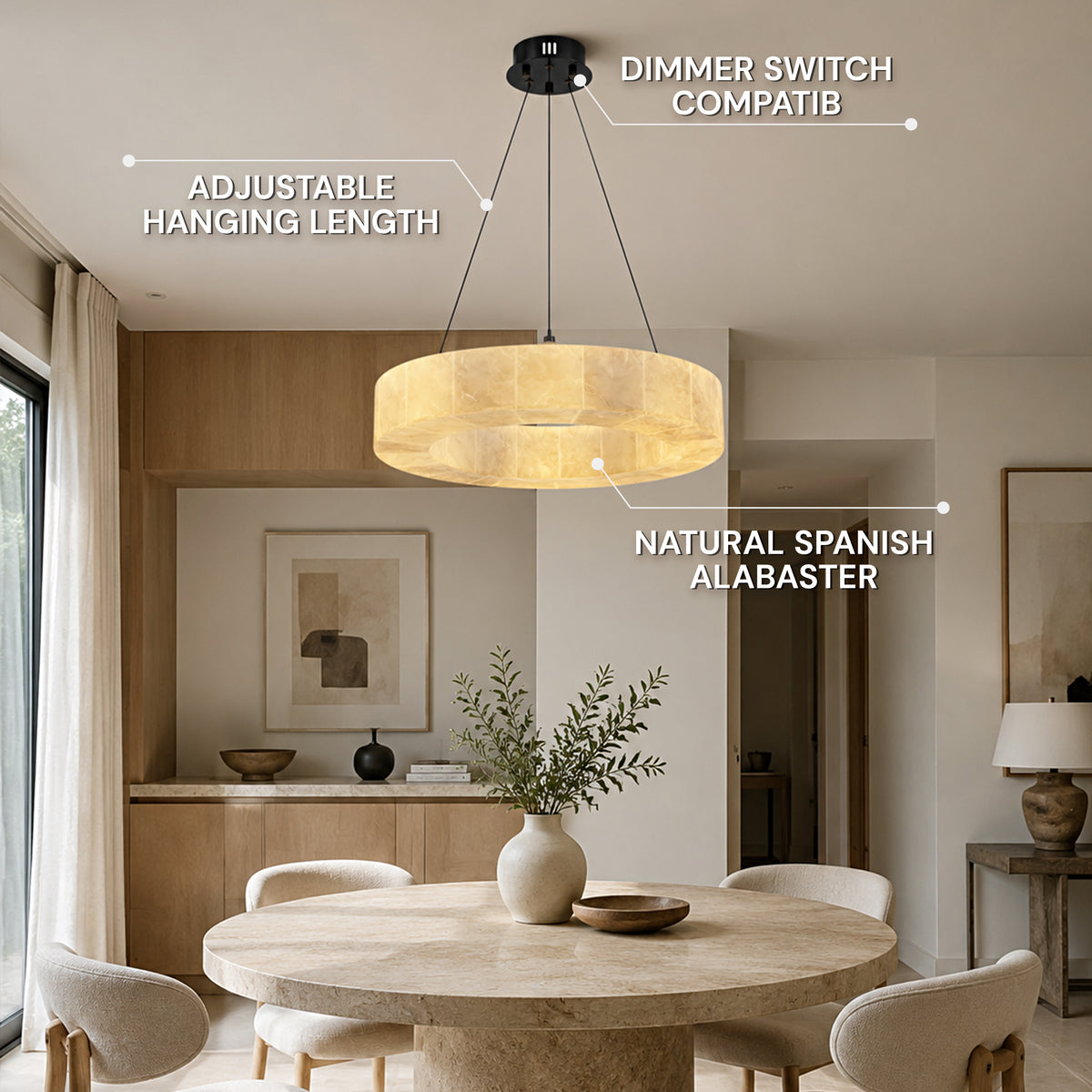 Soluna Alabaster Custom Round Chandelier