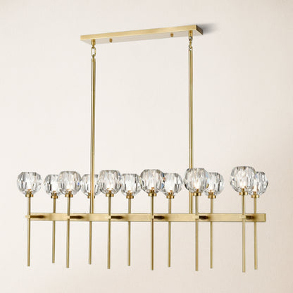 Parisian Crystal Double Linear Chandelier 122 cm L