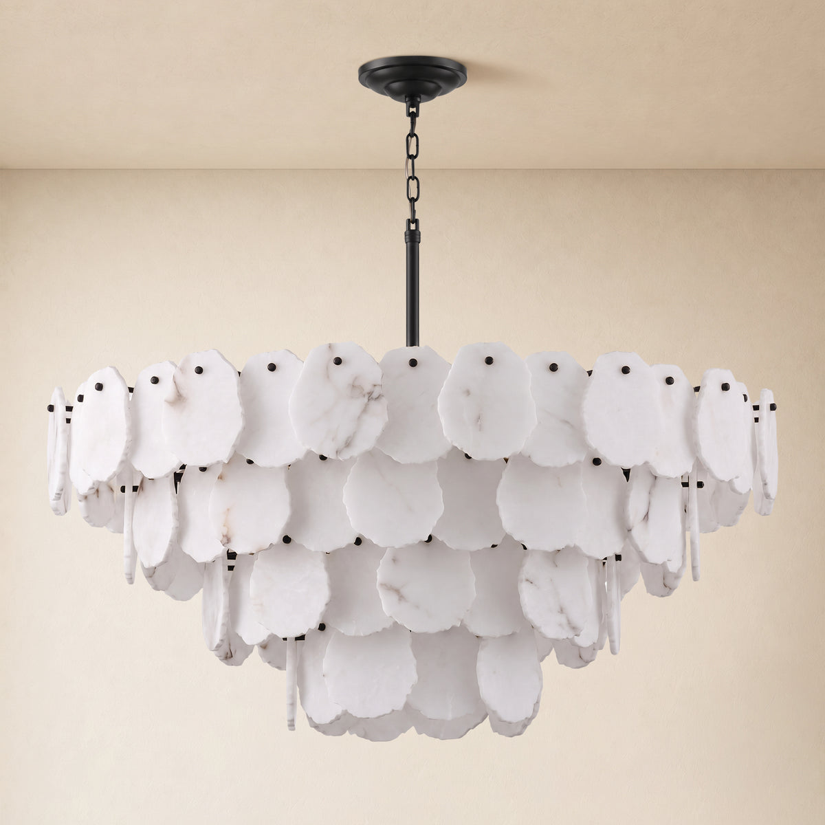 Moira Alabaster Multi-Tier Round Chandelier 48"D