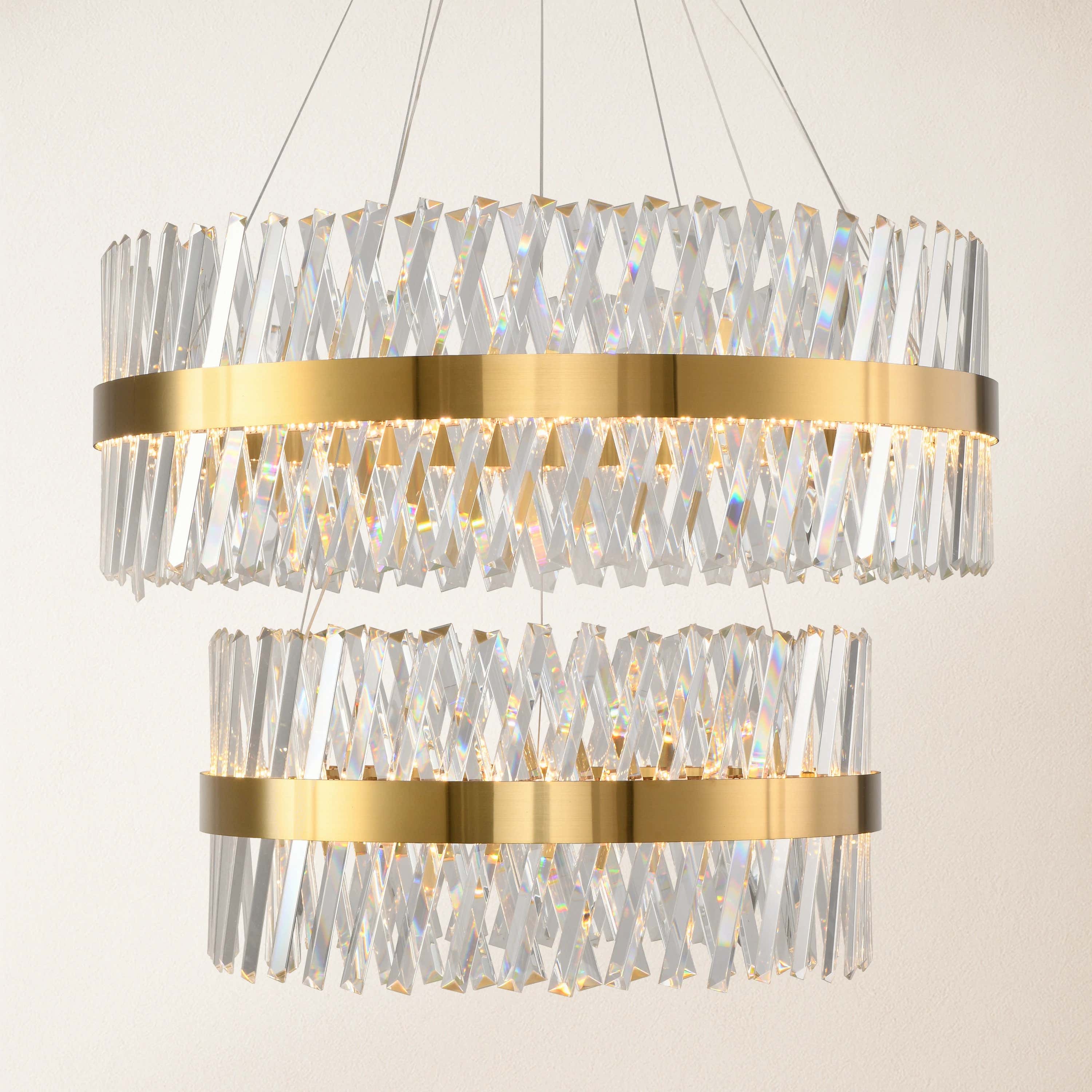 Vetro Prism Crystal 2-Tier Chandelier 80cm L