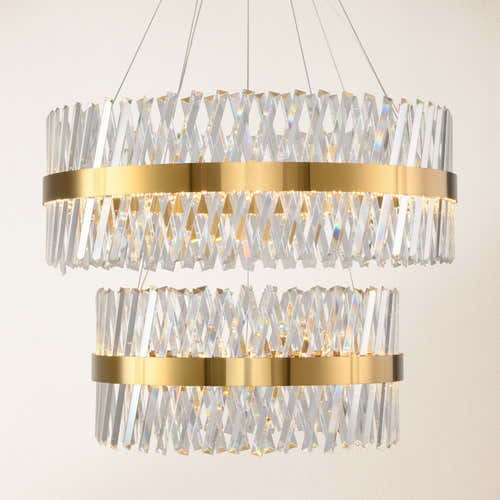 Vetro Prism Crystal 2-Tier Chandelier 80cm L