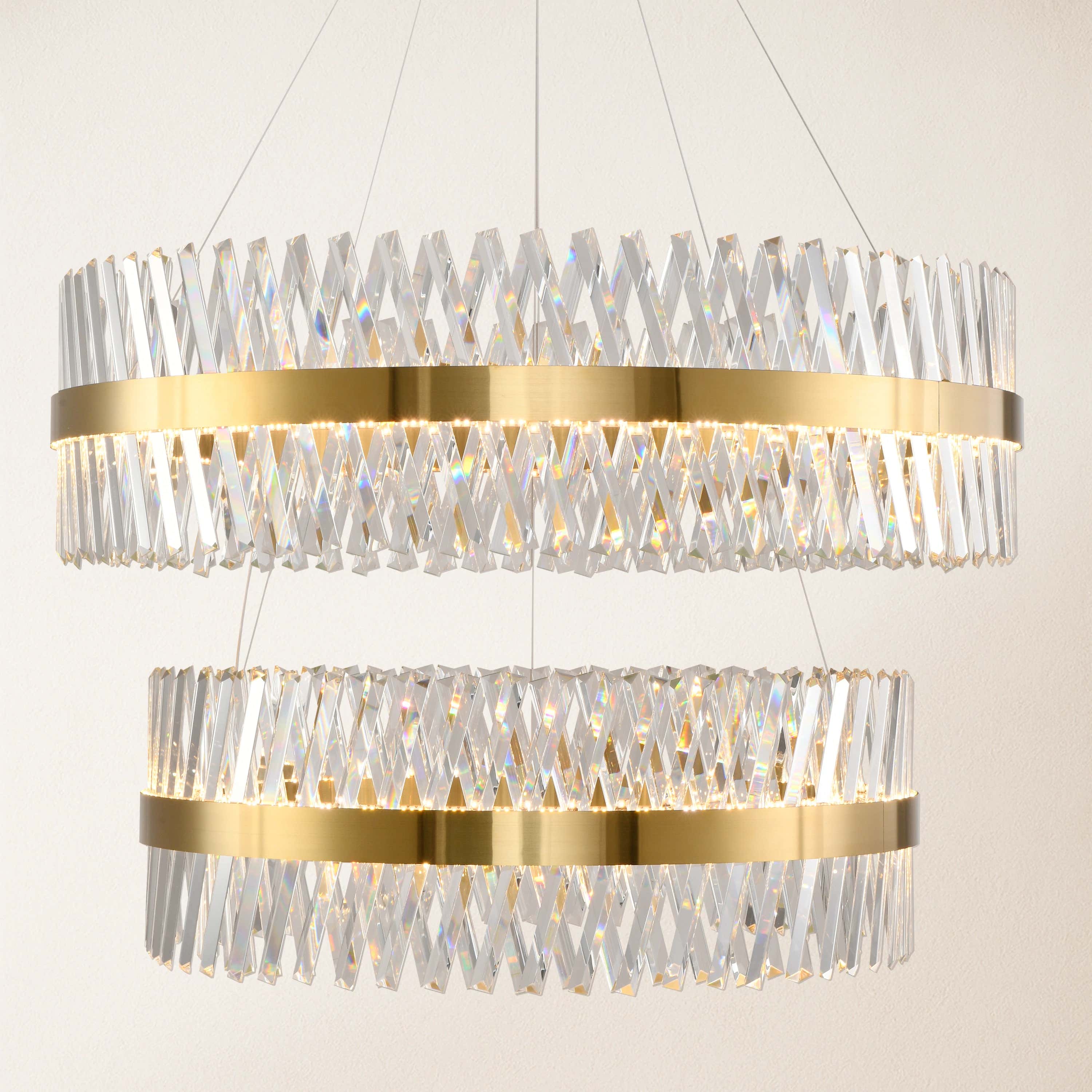 Vetro Prism Crystal 2-Tier Chandelier 102cm L