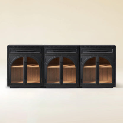 Alvar Arched 96" Oak Sideboard with Drawers(Set of 3)